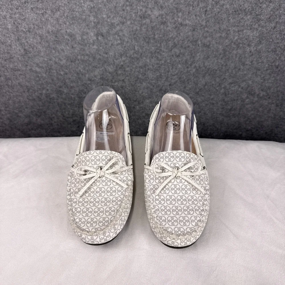Daisy Fuentes Loafers Deja 9.5W Monogram Logo Print Bow Detail Slip On